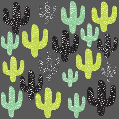 Kalın grafik kaktüs sorunsuz yinelenen desen