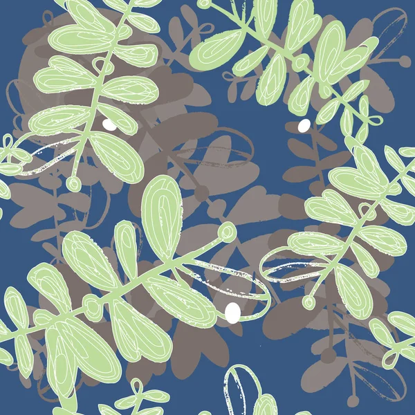 Листья Ветви Леса Зеленого Серого Синего Цветов — стоковое фото