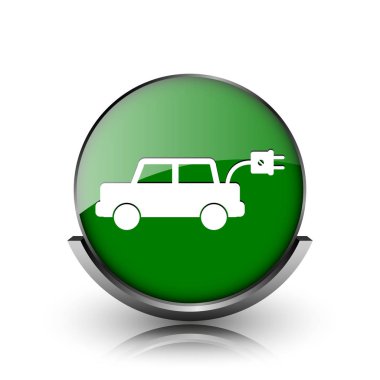 Beyaz zemin üzerine yeşil parlak parlak simge