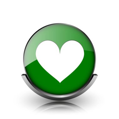 Beyaz zemin üzerine yeşil parlak parlak simge