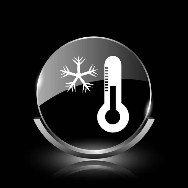 Copo de nieve con el icono del termómetro — Foto de Stock