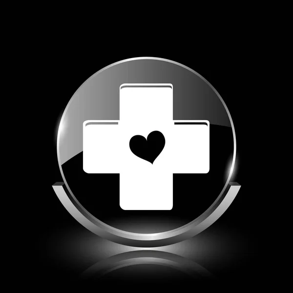 Cross with heart icon — Stock Photo, Image