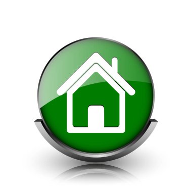 Beyaz zemin üzerine yeşil parlak parlak simge