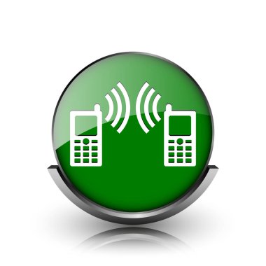 Beyaz zemin üzerine yeşil parlak parlak simge