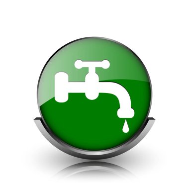 Beyaz zemin üzerine yeşil parlak parlak simge