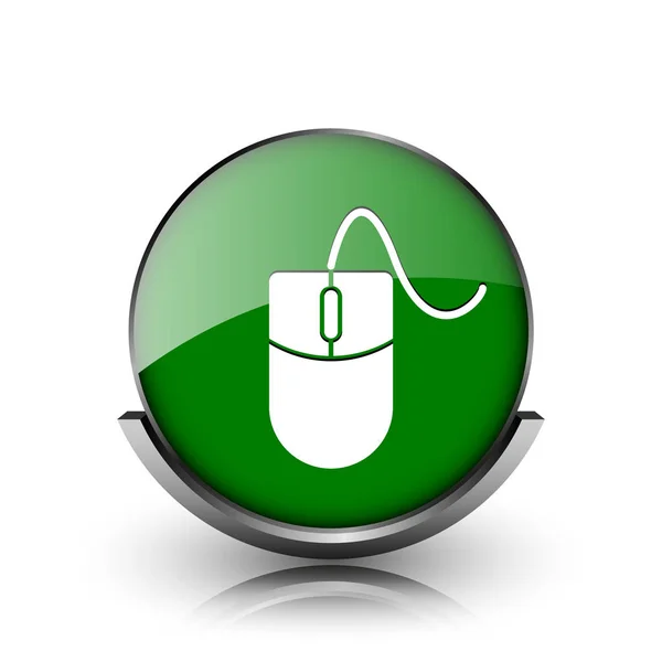 Grün Glänzendes Hochglanz Symbol Auf Weißem Hintergrund — Stockfoto