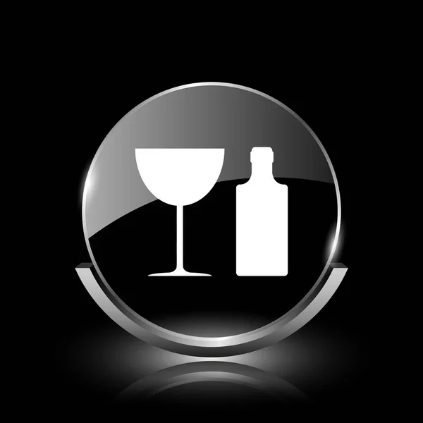 Pictogram fles en glas — Stockfoto