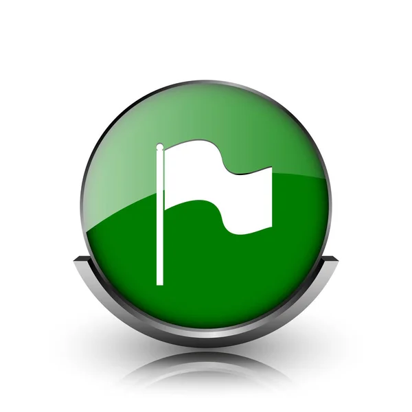 Grün Glänzendes Hochglanz Symbol Auf Weißem Hintergrund — Stockfoto