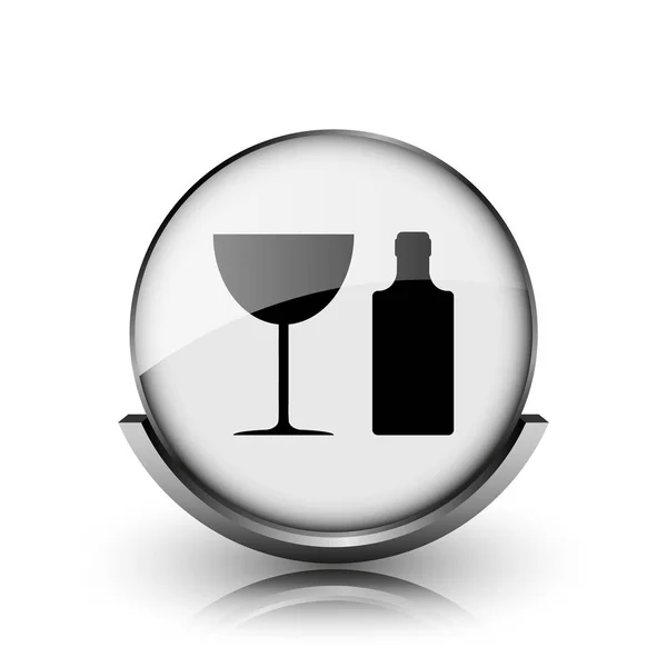 Bottle and glass icon — Stock Photo, Image