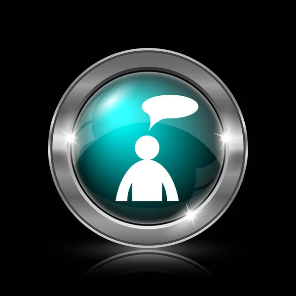 Comments icon - man with bubble — Stock Photo, Image