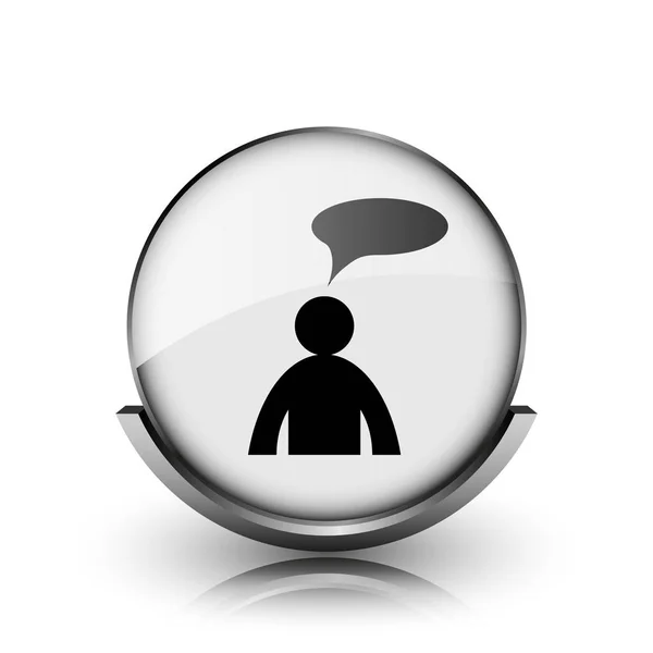 Comments icon - man with bubble — Stock Photo, Image