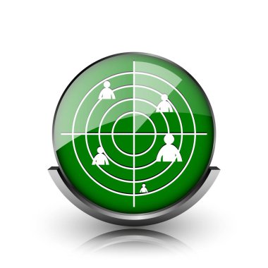 Beyaz zemin üzerine yeşil parlak parlak simge