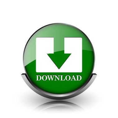 Beyaz zemin üzerine yeşil parlak parlak simge