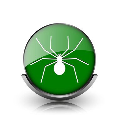 Beyaz zemin üzerine yeşil parlak parlak simge