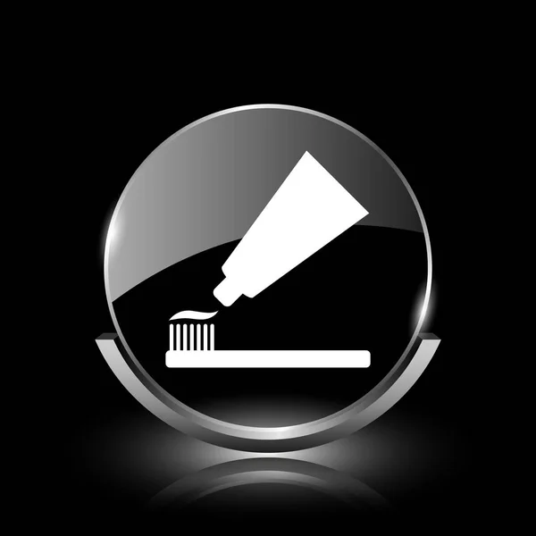 Tooth paste and brush icon — Stock Photo, Image