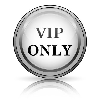 VIP sadece kutsal kişilerin resmi. Beyaz arka plan üzerinde Internet düğmesi