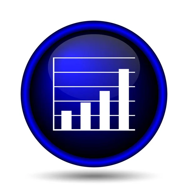 Icona Delle Barre Del Grafico Pulsante Internet Sfondo Bianco — Foto Stock