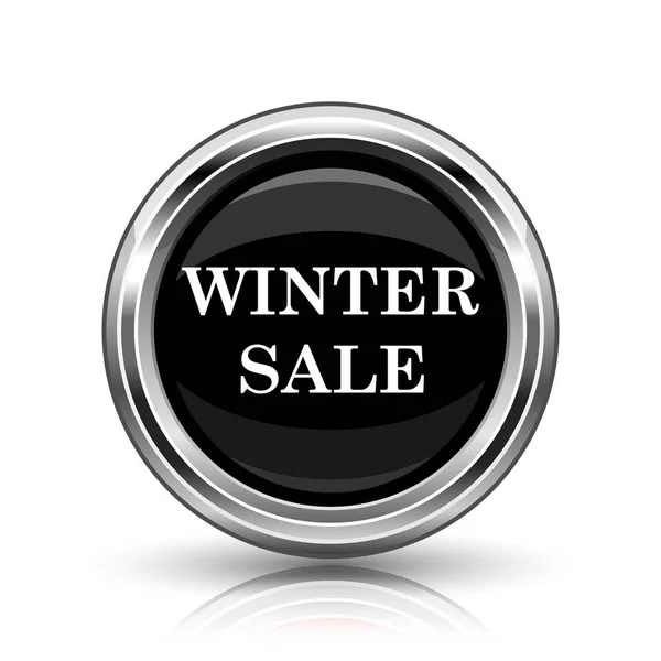 Winter Sale Icon Metallic Internet Button White Background — Stock Photo, Image