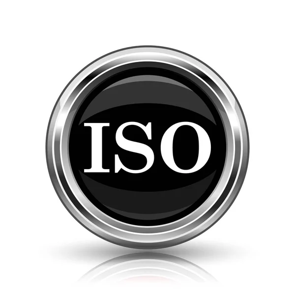 Iso Pictogram Metalen Internet Knop Witte Achtergrond — Stockfoto