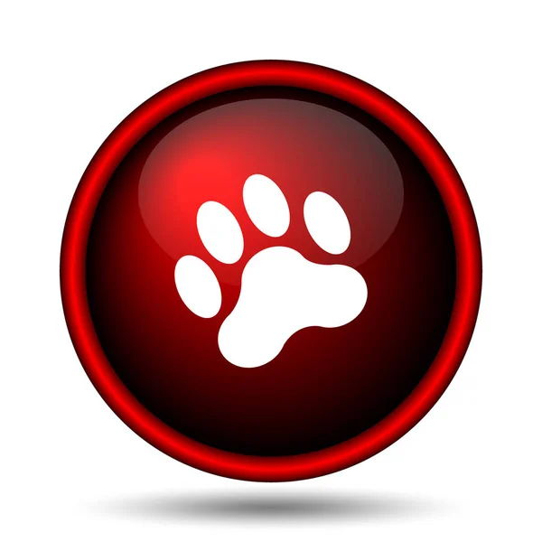 Paw Print Icon Internet Button White Background — Stock Photo, Image