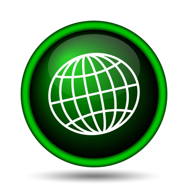 Globus Ikone Internet Taste Auf Weißem Hintergrund — Stockfoto