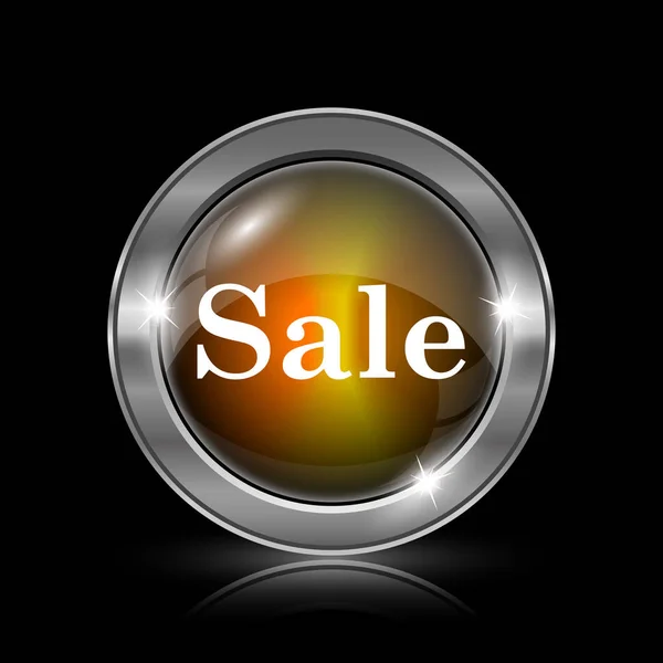 Sale Icon Metallic Internet Button Black Background — Stock Photo, Image