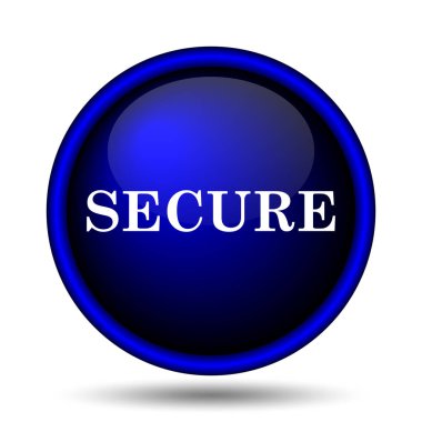 Güvenli simgesi. Beyaz arka plan üzerinde Internet düğmesi