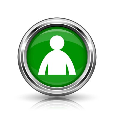 Kullanıcı profili simgesinin. Beyaz zemin üzerine metalik Internet düğmesi