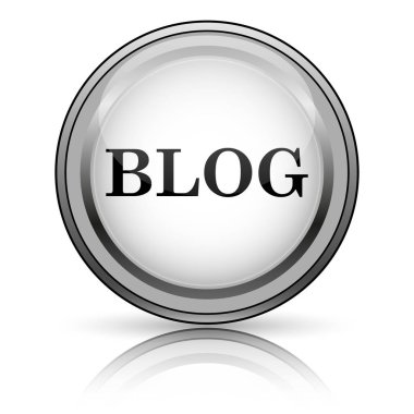 Blog simgesi. Beyaz arka plan üzerinde Internet düğmesi