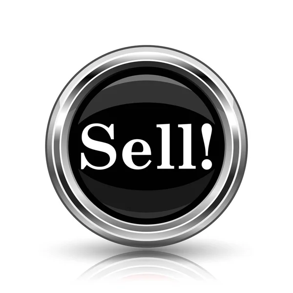 Продавать Иконку Металлическая Кнопка Интернет Белом Фоне — стоковое фото