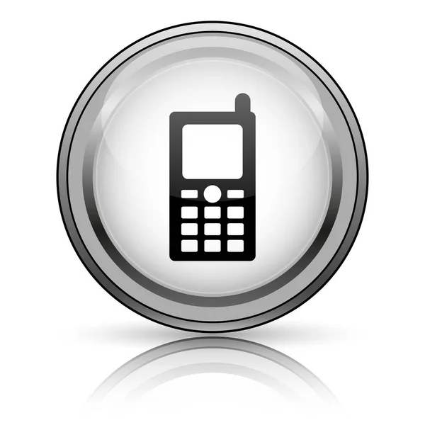 手机图标 白色背景上的互联网按钮 — 图库照片