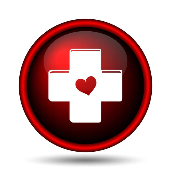 Cross with heart icon — Stock Photo, Image