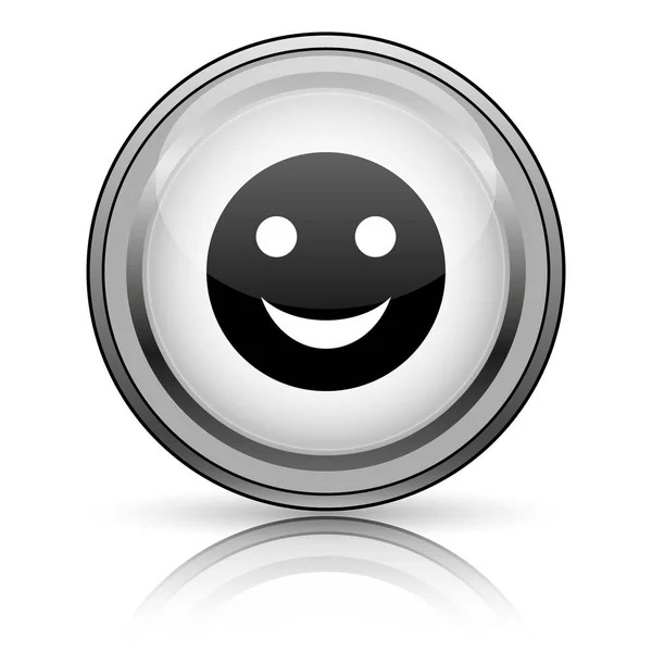 Εικονίδιο Smiley Κουμπί Internet Άσπρο Φόντο — Φωτογραφία Αρχείου