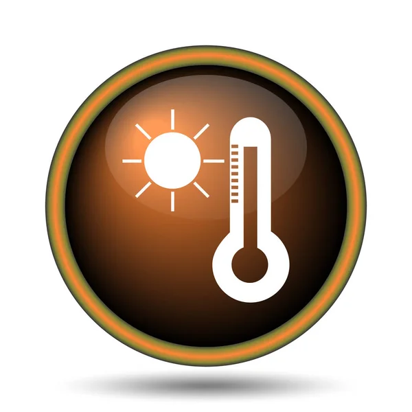 太阳和温度计图标 — 图库照片