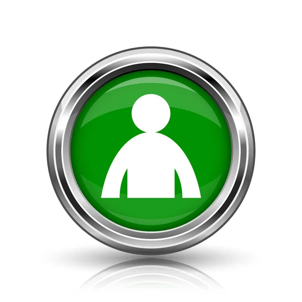 User Profile Icon Metallic Internet Button White Background — Stock Photo, Image