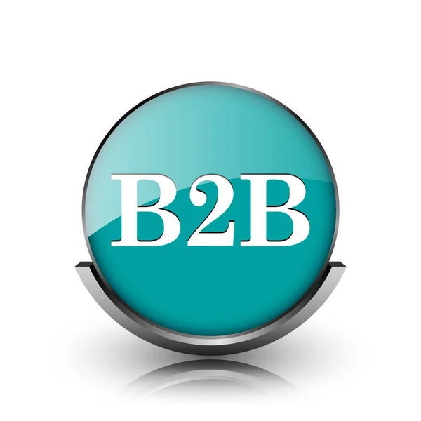 B2B Symbol Metallische Internet Taste Auf Weißem Hintergrund — Stockfoto