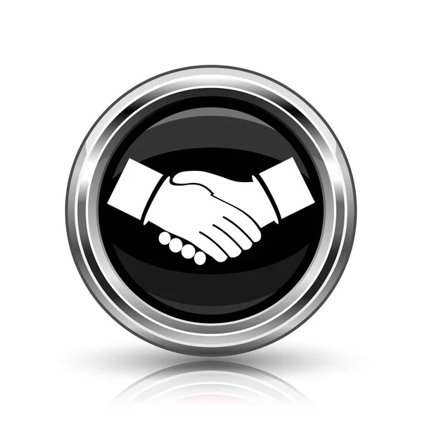 Icono Del Acuerdo Botón Metálico Internet Sobre Fondo Blanco —  Fotos de Stock