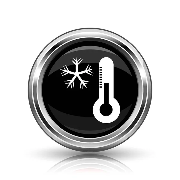 Floco de neve com ícone do termômetro — Fotografia de Stock