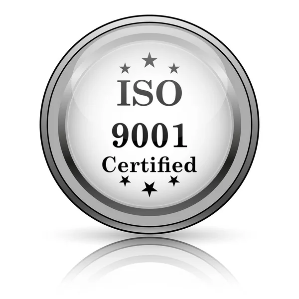 Icona Iso9001 Pulsante Internet Sfondo Bianco — Foto Stock