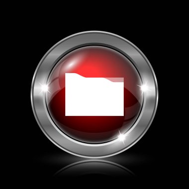 Klasör simgesi. Siyah arka plan üzerine metalik Internet düğmesi