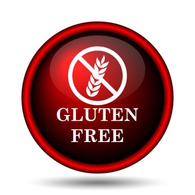 Gluten ücretsiz simge. Beyaz arka plan üzerinde Internet düğmesi