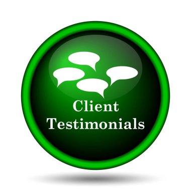 Müşteri referansları simgesi. Beyaz arka plan üzerinde Internet düğmesi