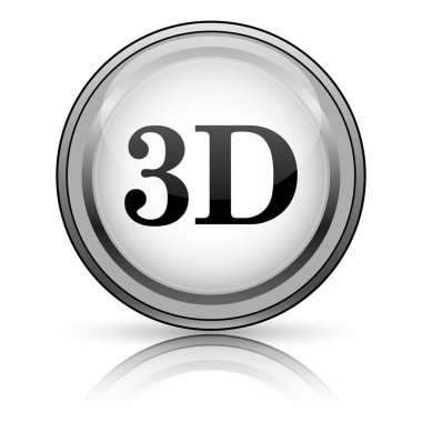 3D simgesi. Beyaz arka plan üzerinde Internet düğmesi