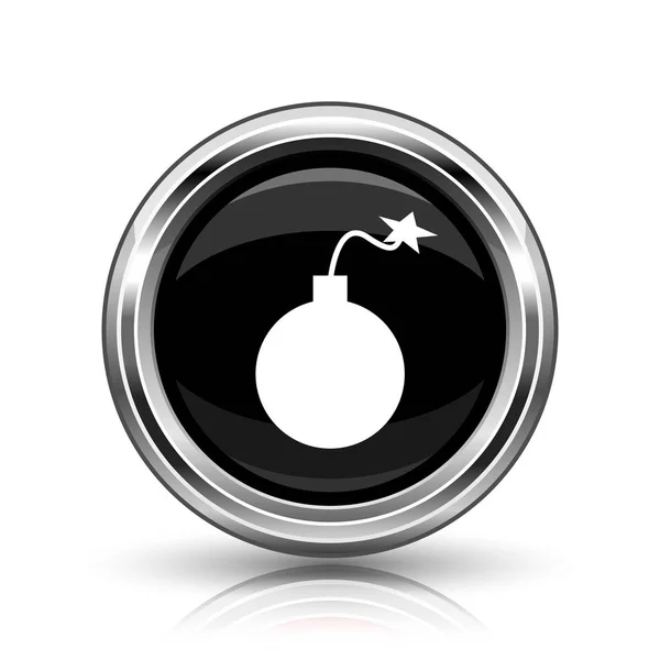 Bomb Icon Metallic Internet Button White Background — Stock Photo, Image