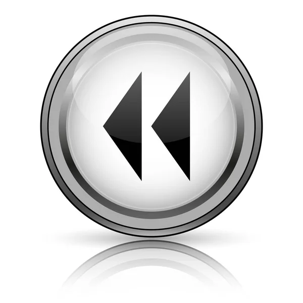 Rewind Icon Кнопка Интернет Белом Фоне — стоковое фото