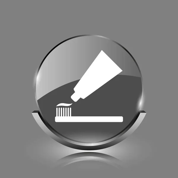 Значок зубной пасты и кисти — стоковое фото