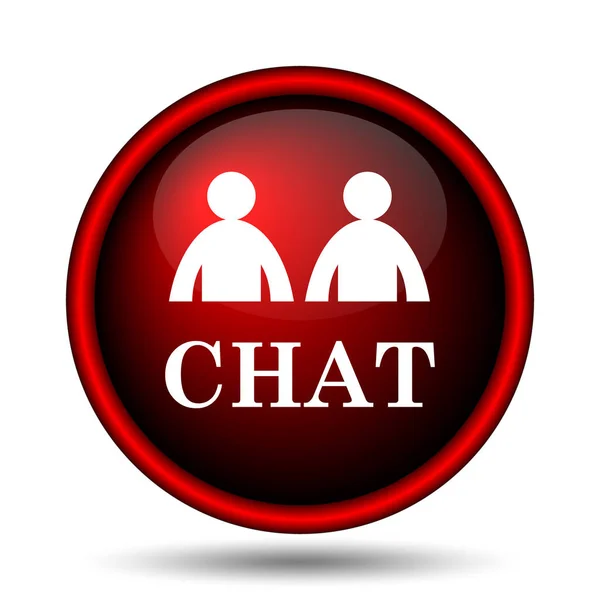 Ícone Chat Botão Internet Fundo Branco — Fotografia de Stock