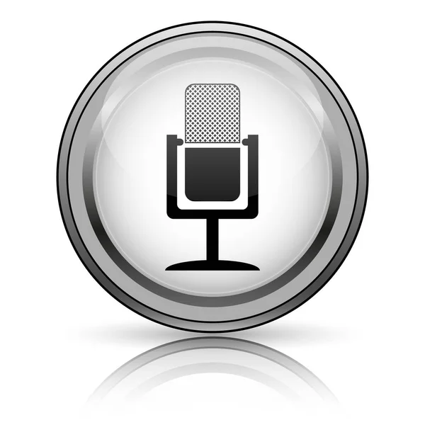 Мікрофон Значок Інтернет Кнопки Білому Тлі — стокове фото