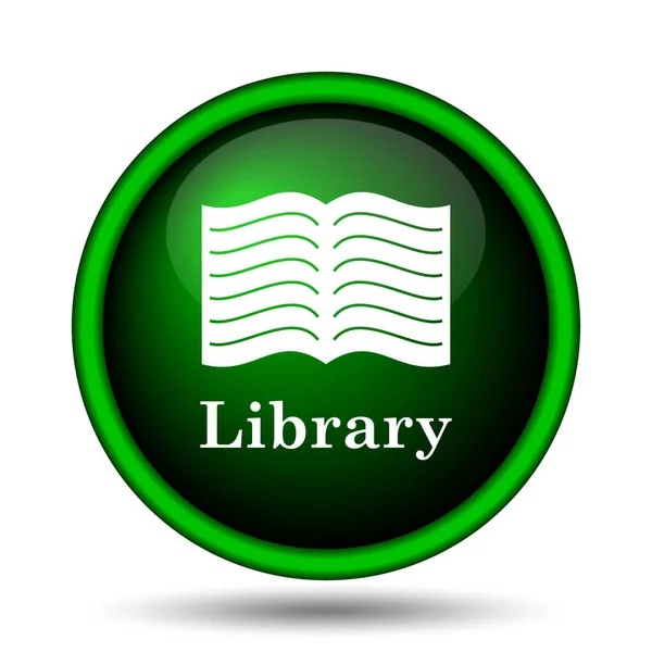 Könyvtár Ikonra Internet Gomb Fehér Háttér — Stock Fotó
