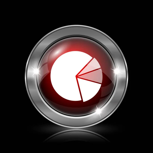 Пиктограмма Металлическая Кнопка Интернет Черном Фоне — стоковое фото
